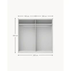 Armario Modular Leon, 2 Puertas Correderas (200 Cm), Diferentes Variantes