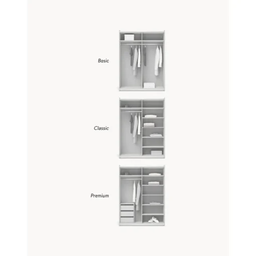 Armario Modular Leon, 2 Puertas Correderas (150 Cm), Diferentes Variantes