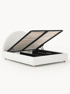 Cama Tapizada En Tejido Boucle Ebba, Con Espacio De Almacenamiento