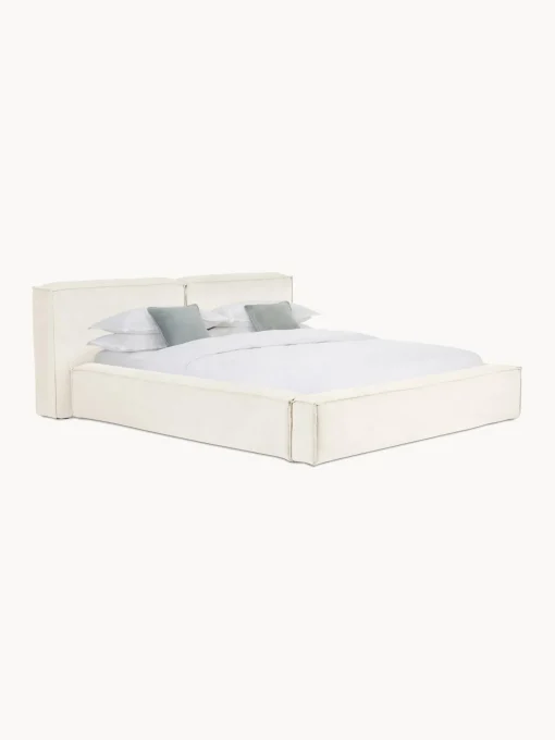 Cama Tapizada Lennon, Con Espacio De Almacenamiento