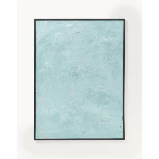 Cuadro En Lienzo Pintado A Mano Simple Living, Marco De Madera