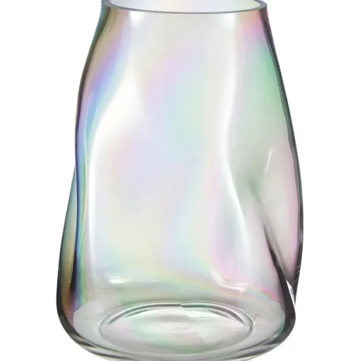 Jarron Artesanal De Vidrio Iridiscente Rainbow