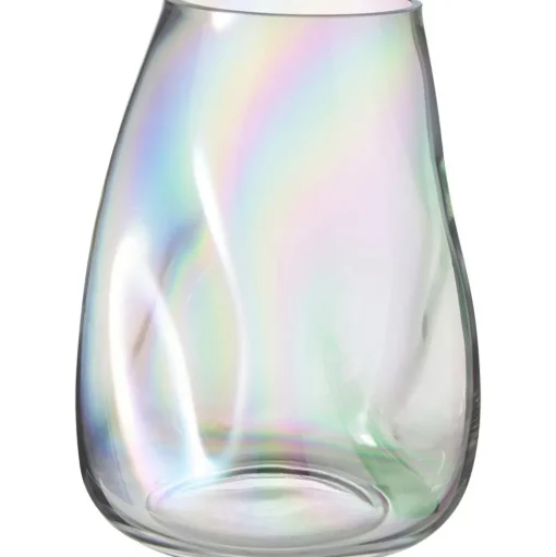 Jarron Artesanal De Vidrio Iridiscente Rainbow