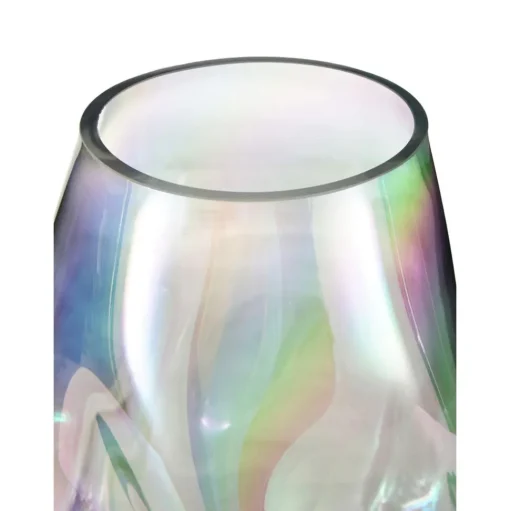 Jarron Artesanal De Vidrio Iridiscente Rainbow