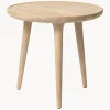 Mesa Auxiliar Redonda Artesanal De Madera De Roble Accent