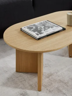 Mesa De Centro Ovalada De Madera Toni