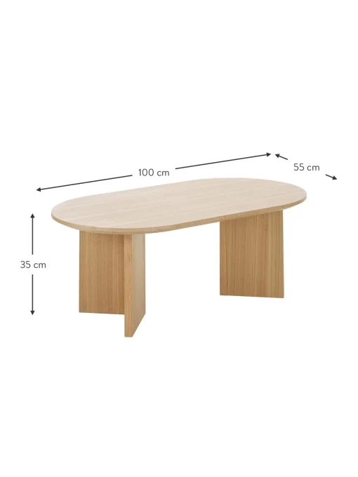 Mesa De Centro Ovalada De Madera Toni