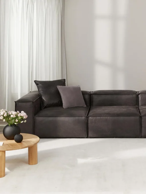 Modulo Central Sofa De Cuero Reciclado Lennon