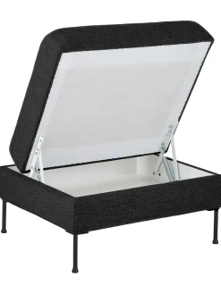 Reposapies Puf Cucita, Con Espacio De Almacenamiento