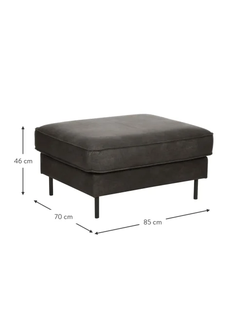 Reposapies Puf De Cuero Reciclado Hunter
