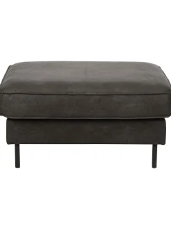 Reposapies Puf De Cuero Reciclado Hunter
