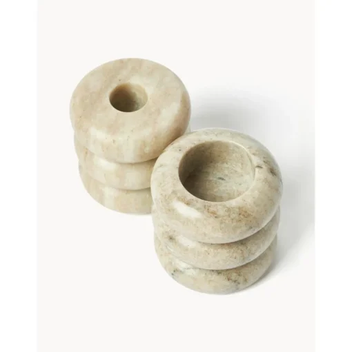 Set De Portavelas Y Candelabros 2En1 De Marmol Orta, 2 Uds.