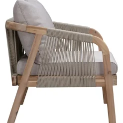 Set Lounge Para Exterior De Madera De Acacia Lu, 4 Pzas.