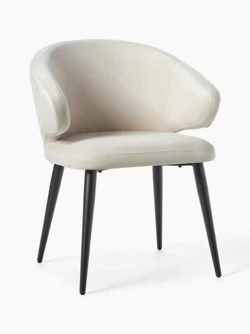 Silla Con Reposabrazos De Terciopelo Celia, Estilo Moderno
