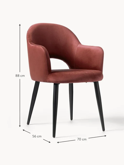 Silla Con Reposabrazos De Terciopelo Rachel