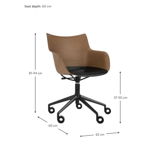 Silla De Oficina Con Reposabrazos Q/Wood, Altura Regulable