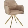 Silla Giratoria Con Reposabrazos De Terciopelo Lola