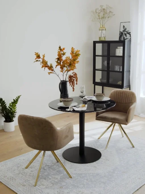 Silla Giratoria Con Reposabrazos De Terciopelo Lola