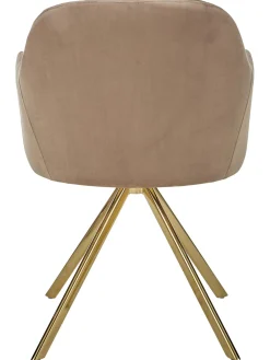 Silla Giratoria Con Reposabrazos De Terciopelo Lola