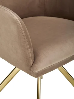 Silla Giratoria Con Reposabrazos De Terciopelo Lola
