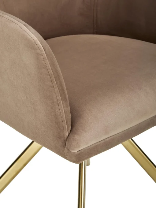Silla Giratoria Con Reposabrazos De Terciopelo Lola