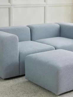 Sofa Modular Boucle Lena (3 Plazas), Con Reposapies