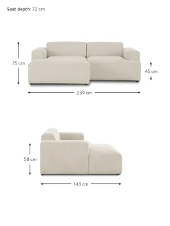 Sofa Rinconera De Pana Melva (3 Plazas)