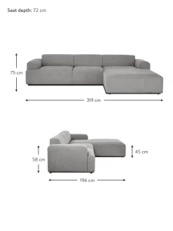 Sofa Rinconera De Pana Melva (4 Plazas)