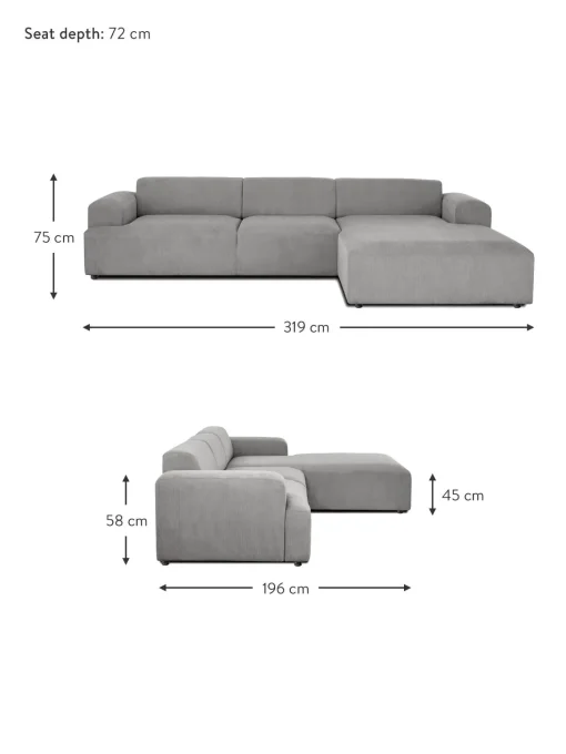 Sofa Rinconera De Pana Melva (4 Plazas)