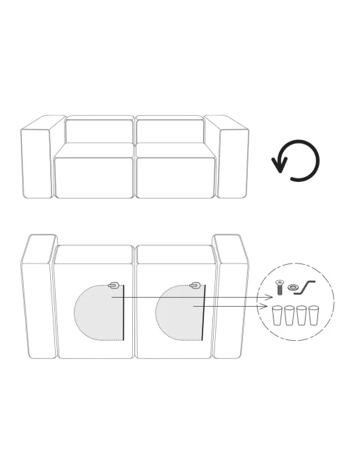 Sofa Rinconera Modular De Cuero Lennon (4 Plazas)