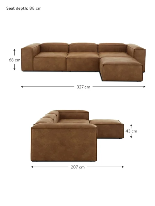 Sofa Rinconera Modular De Cuero Lennon (4 Plazas)
