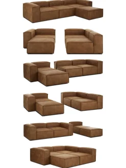 Sofa Rinconera Modular De Cuero Lennon (4 Plazas)