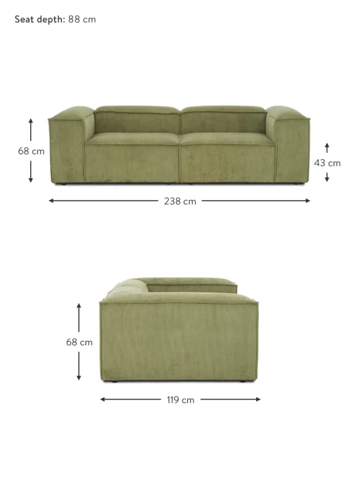 Sofa Rinconero Modular De Pana Lennon (3 Plazas)