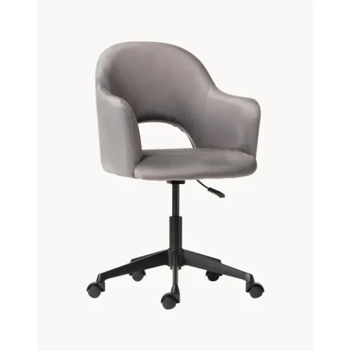 Silla De Oficina Con Reposabrazos De Terciopelo Rachel, Altura Regulable
