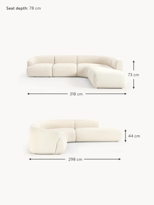 Sofa Rinconera Modular En Tejido Boucle Sofia (4 Plazas)